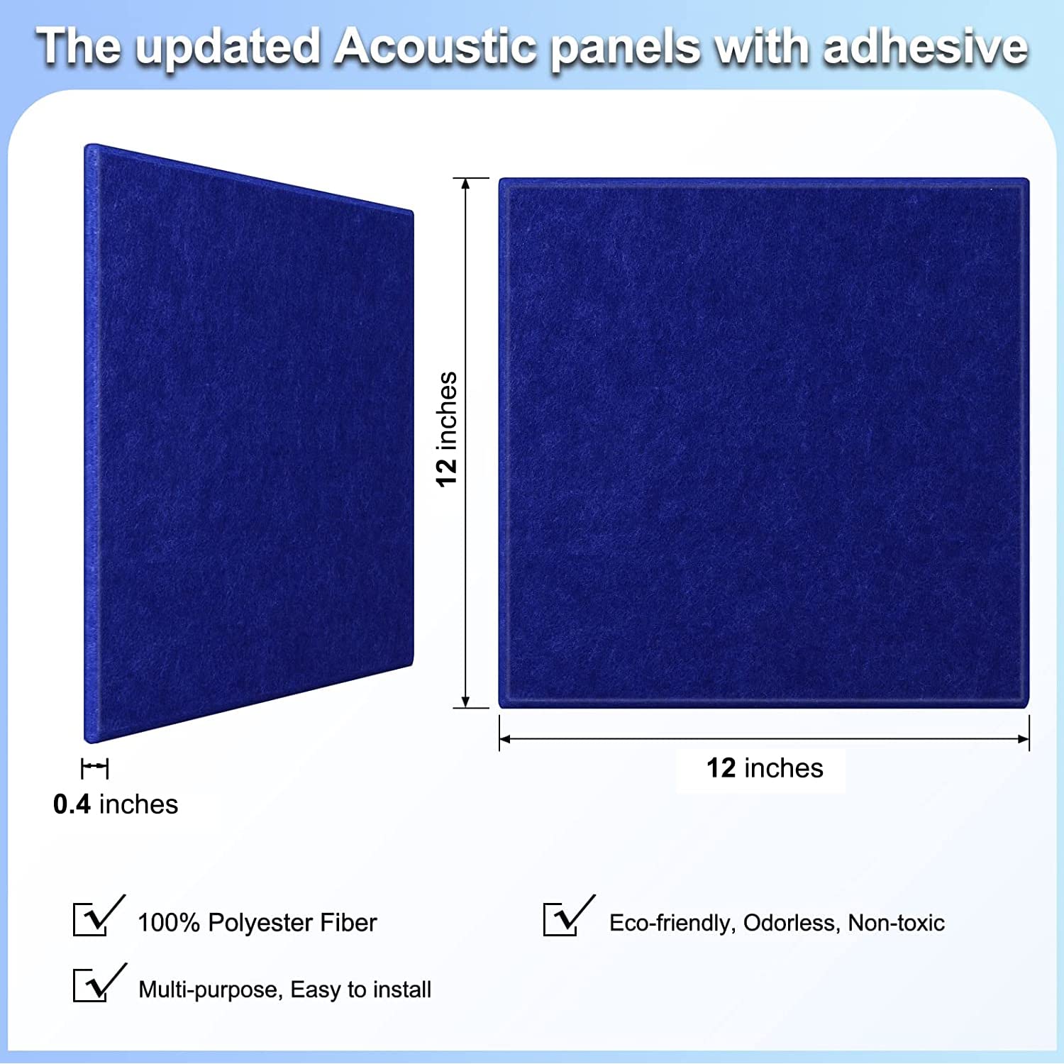 18 Pack Acoustic Panels Sound Absorbing Panels 12''X12''X 0.4''Soundproof Wall Panels Wall Decoration Sound Deadening Panels Hig